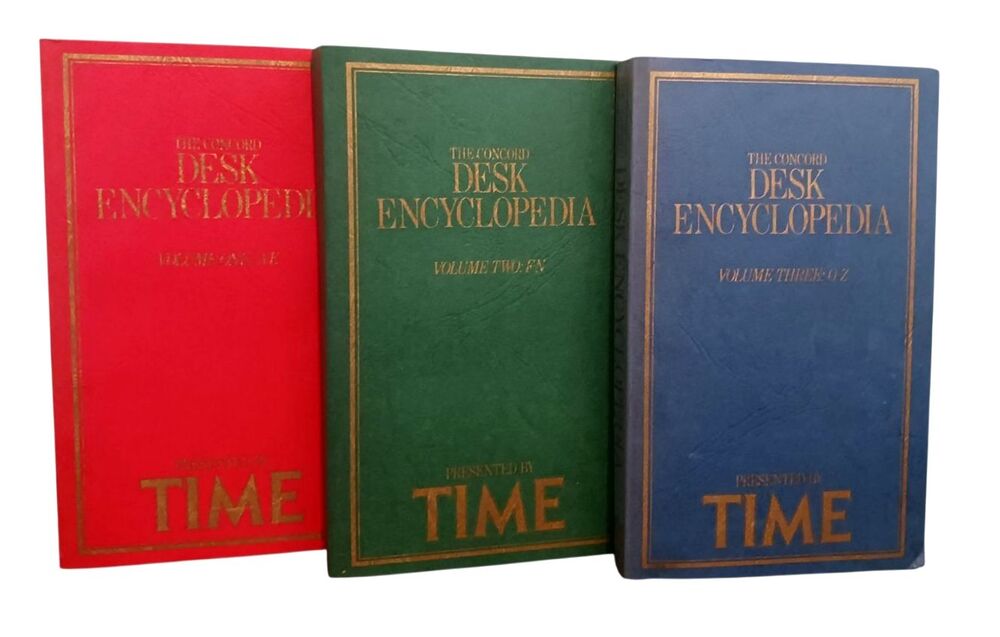 The Concord Desk Encyclopedia By Time 1982 3 Vol + Slipcase American Illustrated